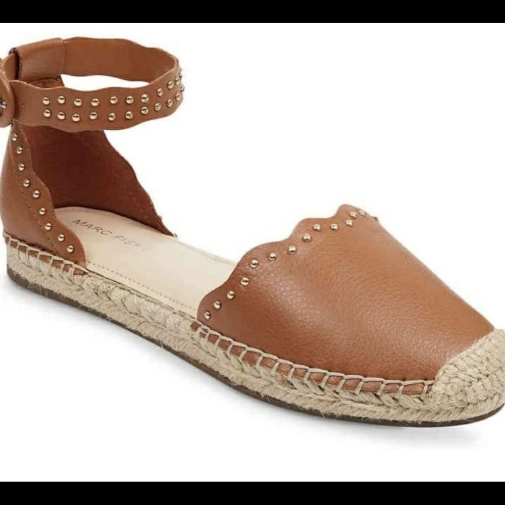 Marc Fisher Jarquis Brown Espadrille Sandal Flats